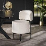 Set van 2 eetkamerstoelen Dante Bouclé wit draaibaar