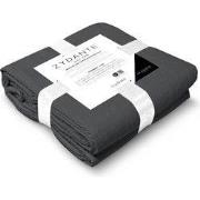 Zydante® Dekbedovertrekset Mousseline Micro 140x220 - Donkergrijs - me...