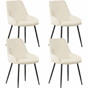 Set van 4 Eetkamerstoelen Elle crème