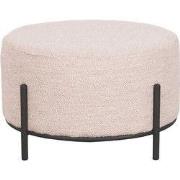 LABEL51 Poef Troy 57x57x34 cm - XL - Naturel - Boucle