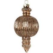 Clayre & Eef Kerstbal Ø 7x14 cm Koperkleurig Glas