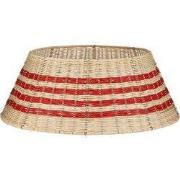 Christmas Tree Skirt - H25 x Ø60 cm - Rattan - Beige, Red