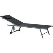 SORONI - Ligstoel set van 2 - Grijs/Zwart - Staal