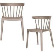 WOOOD Bliss Tuinstoelen - Kunststof - Taupe - Set van 2