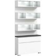 Shoelove schoenenkast wandkast 1 klep, 1 lade, planken met licht wit, ...