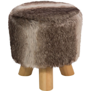 TOPEKA - Hocker - Bruin/Wit - Polyester