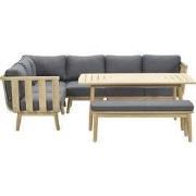 King L/D set 6-dlg acacia white wash/ antraciet