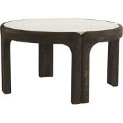 Light&living Salontafel Ø75x40 cm ALI hout grijs-d bruin+travertin zan...