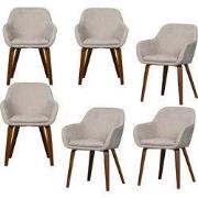 vtwonen Base Eetkamerstoelen - Velvet Melange - Zand - Set van 6