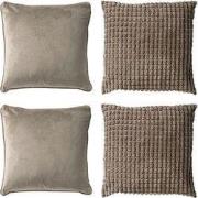 Dutch Decor KUSSENHOES-SET    4-delig - Texture Harmony - 45x45 cm - e...