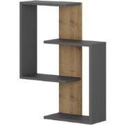 Wandplank in eikendecor en antracietgrijs H85 cm  PARANOID