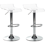 NEUM - Barkruk verstelbaar set van 2 - Transparant - Acryl