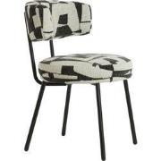 Light&living Eetkamerstoel 57x55x77 cm HARVIE crème-zwart+mat zwart