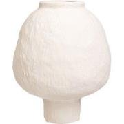 QUVIO Japandi vaas bolvormig keramiek - Gebroken wit - 21 cm