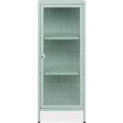 Commode avec 1 porte vitrée et 2 étagères en métal L40 cm - MILTON