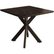 Meubella - Eetkamertafel Pacey - Zwart marmerlook - 90 cm