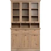 Buffet vitrine 6 portes dont 3 vitrées, 3 tiroirs et 3 niches L120 cm ...