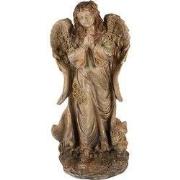 Clayre & Eef Decoratie Beeld Engel 38x27x79 cm Beige Keramisch materia...