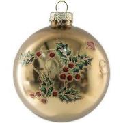 Clayre & Eef Kerstbal Ø 8x8 cm Goudkleurig Glas
