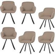 WOOOD Juno Eetkamerstoelen - Mesh - Naturel - Set van 6