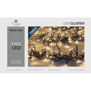 Cluster lights 1152l/6,9m led warm wit - 4m aanloopsnoer zwart - bi-bu...