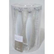 4 stuks - 6 kerstpegels winterwit glans-mat