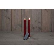 2PCS BORDEAUX RUSTIEK WAX DINER KAARS 23CM BEW. VLAM MET AFSTANDS BEDI...