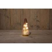 GLAZEN BOOM MAT ROZE MET GOUDEN VOET 10.5X24.5CM 3XAAA