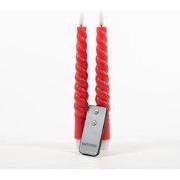 2Pcs Red Swirl Rustic Wax Taper Candle 23Cm 3D Wick Rem