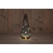 B.O.T. Tree Glass 13X28,5 cm Grey With Golden Base 10Led