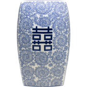 Fine Asianliving Keramische Kruk Blauw Wit Chinese Double Happiness