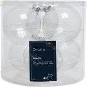 Kerstbal glas d8 cm transparant/irs 6st