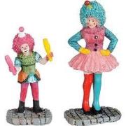Carnaval clowns 2 stuks l3,5xb2,5xh8 cm
