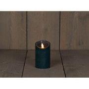 B.o.t. kaars wax rustiek bewegende vlam 7.5x12.5cm antiek groen 3xaaa/...