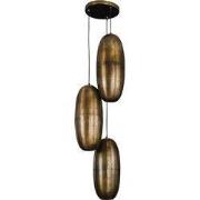 Hanglamp 3-Lichts - Antiek Brons - Getrapt - 45x45x180cm