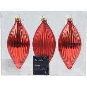 Olijf glas d6h13 cm kerstrood 3st