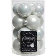2 stuks - 16 Glazen balletjes 35 mm winter wit