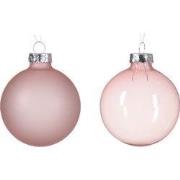 Kerstbal glas d6 cm poederroze 6st kerst