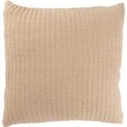J-Line - Kussen Teddy Strepen Stiksel Katoen/polyester Beige - 45x45x1...