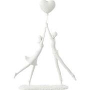 J-Line - Koppel Staand Hart Ballon Poly Wit - 26x6x36cm