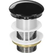 Afvoerset voor wastafel zonder overloop zwart glanzend roestvrij staal...