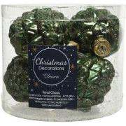 6 Glazen dennenappels 5 x 7 cm dennen groen