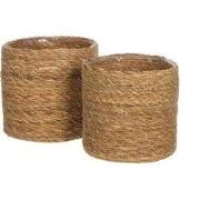 Atlantic basket l. brown set of 2 - h20xd20cm