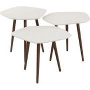 Salontafel Organisch - Beige Composiet - Set Van 3 - 42x47x40cm