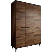 Meubella - Kledingkast Frey - Donker eiken - Zwart - 135 cm