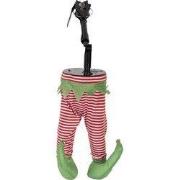 Clayre & Eef Kerstdecoratie Beeld Elf 17x13x35 cm / 3xAA Rood Kunststo...