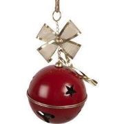 Clayre & Eef Decoratie Bel Ø 24x49 cm Rood Metaal