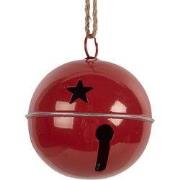 Clayre & Eef Decoratie Bel Ø 20x23 cm Rood Metaal