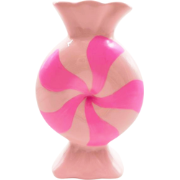 Flower Vase- Toffee Candy- -Ceramic-Red/ White- 12x6,5x20cm