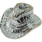 Candle Holder - Cowboy Hat - Ceramic- Silver -13,5x11x7 cm